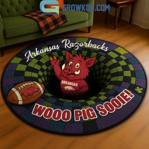 Arkansas Razorbacks Wooo Pig Sooie Hole In The Floor Rug