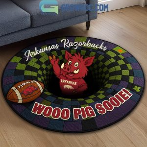 Arkansas Razorbacks Wooo Pig Sooie Hole In The Floor Rug