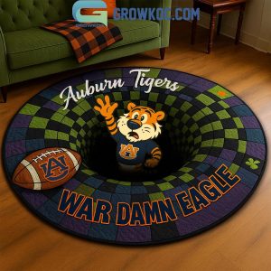 Auburn Tigers War Damn Eagle Hole In The Floor Rug
