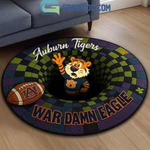 Auburn Tigers War Damn Eagle Hole In The Floor Rug