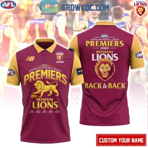 Brisbane Lions Back 2 Back Premiers 2025 Polo Shirt