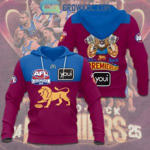 Brisbane Lions Premiers 2025 Back To Back Hoodie Shirt