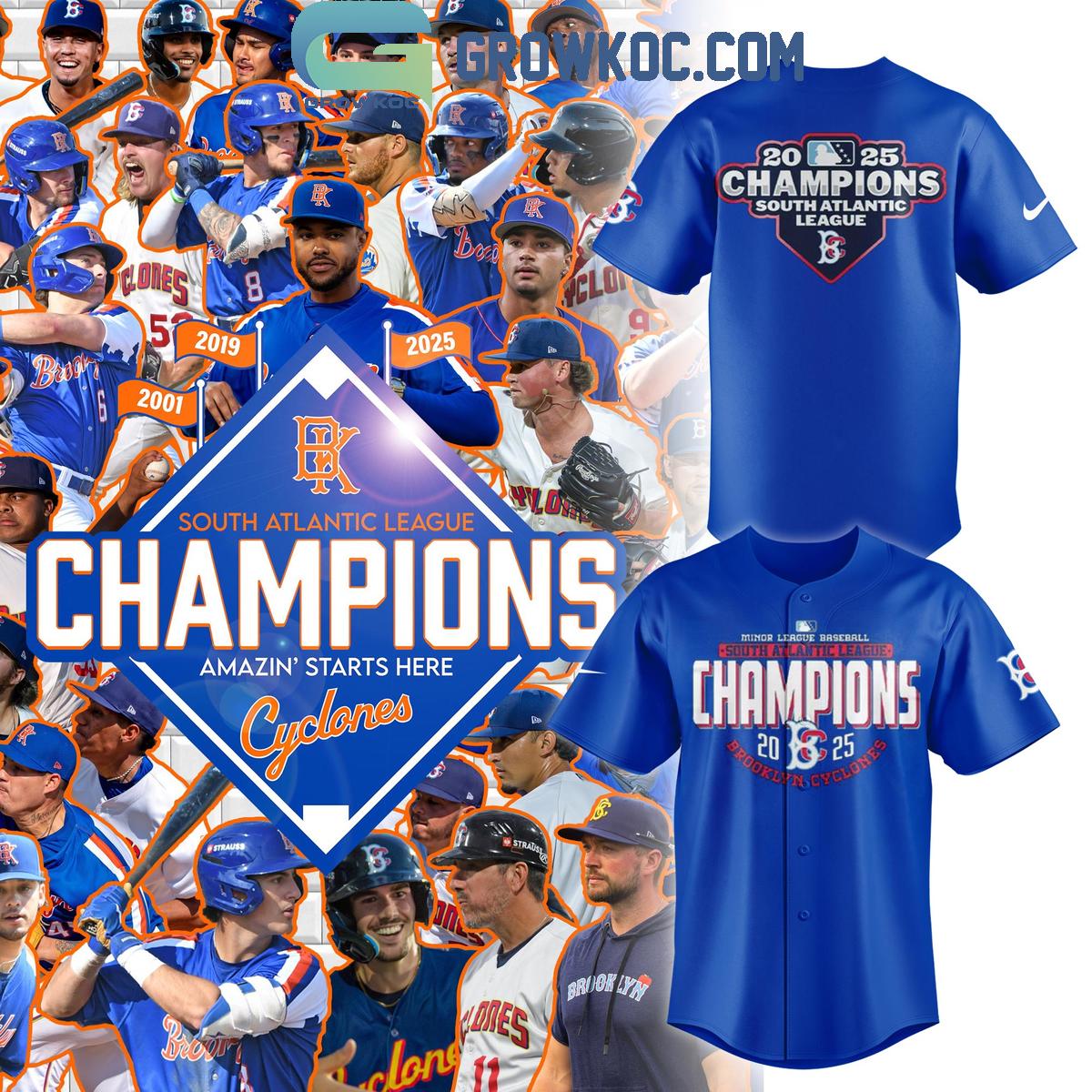 Brooklyn Cyclones South Atlantic League Champions 2025 Jersey Brooklyn Cyclones South Atlantic League Champions 2025 Jersey