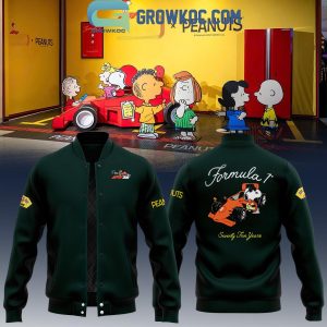 F1 x Snoopy Peanuts 75 Years Green Baseball Jacket