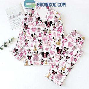 Mickey Disney Pink Fight Breast Cancer Pajamas Set