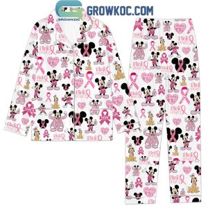 Mickey Disney Pink Fight Breast Cancer Pajamas Set