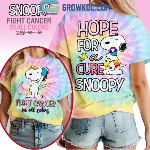 Hope For A Cure Snoopy Fight Cancer In All Color Shirt