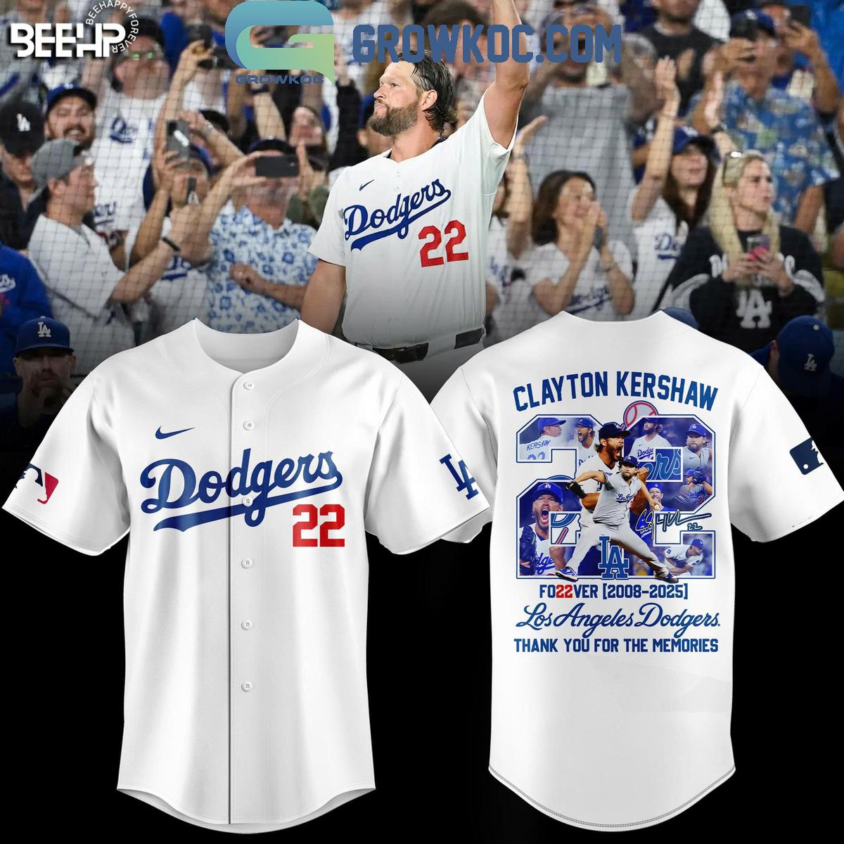 Los Angeles Dodgers Thank You Clayton Kershaw Forever 22 Jersey Los Angeles Dodgers Thank You Clayton Kershaw Forever 22 Jersey