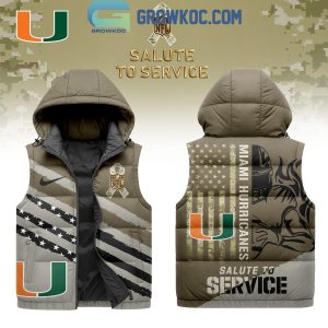 Miami Hurricanes Salute To Service Sleeveless Puffer Jacket