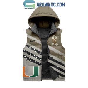 Miami Hurricanes Salute To Service Sleeveless Puffer Jacket