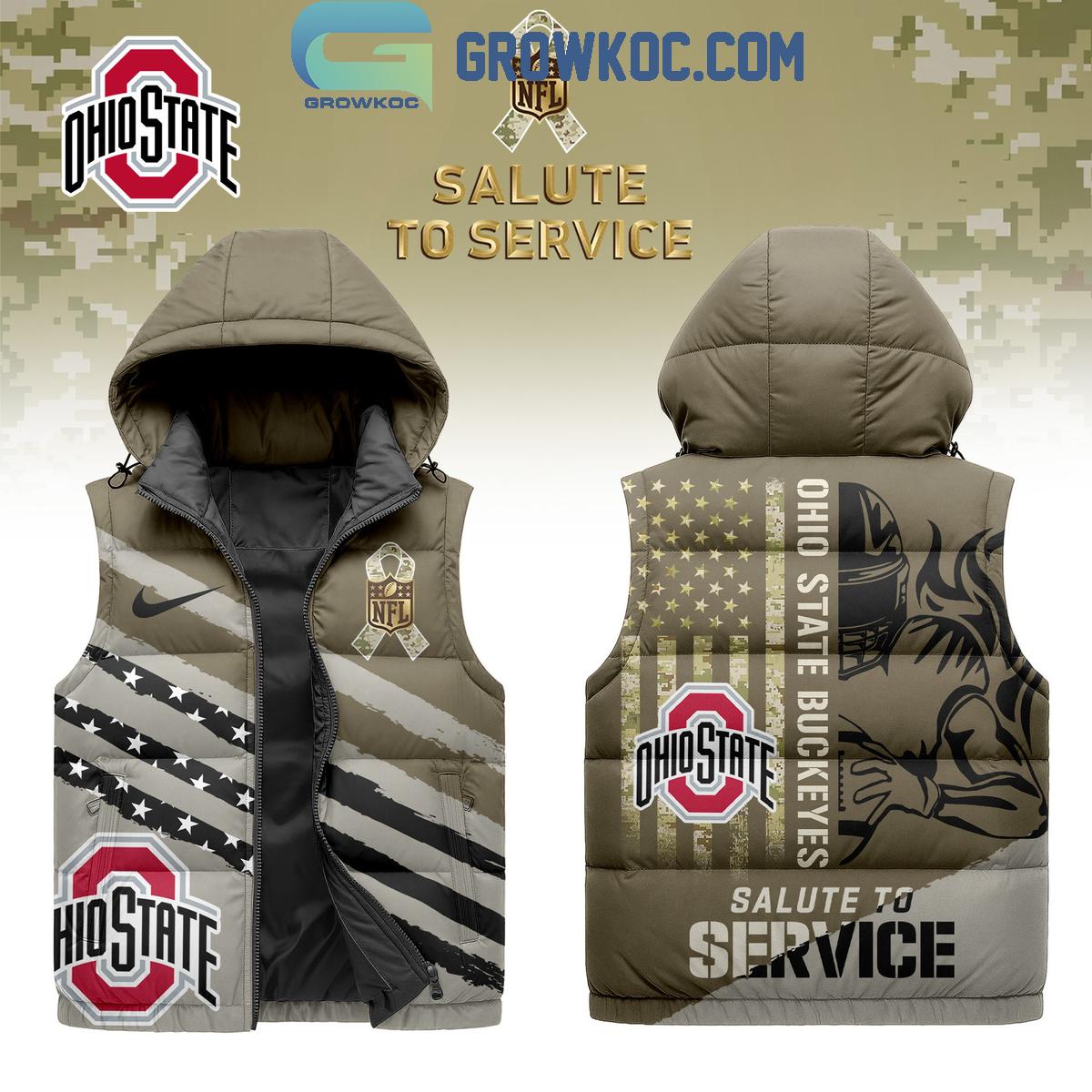 Ohio State Buckeyes Salute To Service Sleeveless Puffer Jacket Ohio State Buckeyes Salute To Service Sleeveless Puffer Jacket