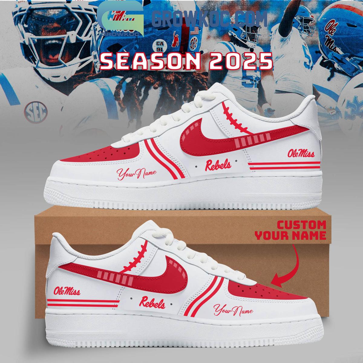 Ole Miss Rebels Football New Season 2025 Air Force 1 Shoes Ole Miss Rebels Football New Season 2025 Air Force 1 Shoes