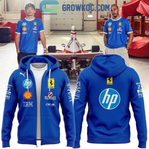 Scuderia Ferrari HP 2025 Monza Blue Hoodie Shirt