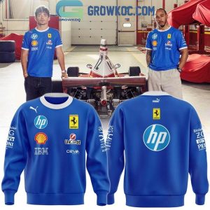 Scuderia Ferrari HP 2025 Monza Blue Hoodie Shirt