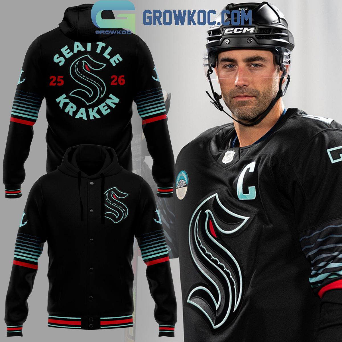 Seattle Kraken Darkness Baseball Jacket Seattle Kraken Darkness Baseball Jacket