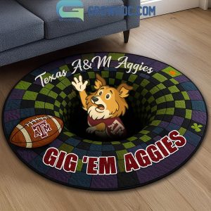 Texas A&M Aggies Gig ‘Em Aggies Hole In The Floor Rug