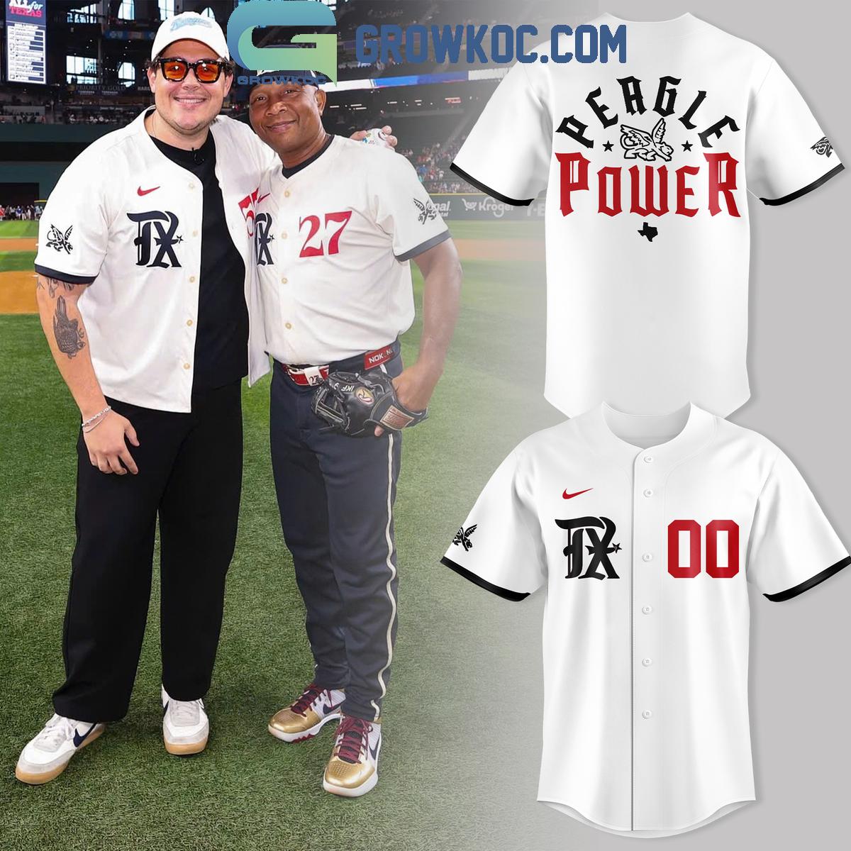 Texas Rangers Peagle White Jersey Texas Rangers Peagle White Jersey