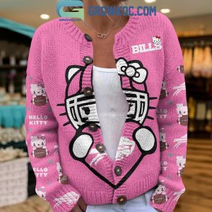 Buffalo Bills Hello Kitty Pink Knitted Cardigan Jacket