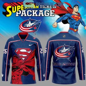 Columbus Blue Jackets Supermen 2025 Uniform Hockey Jersey