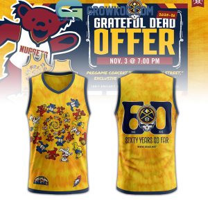 Denver Nuggets Celebration Greateful Dead 60 Years Basketball Jersey