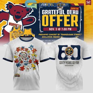 Denver Nuggets Celebration Greateful Dead 60 Years Hoodie Shirt
