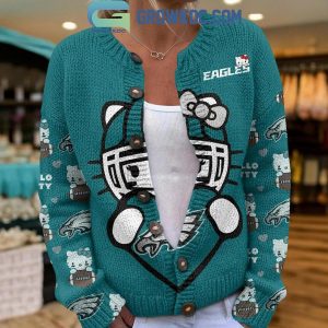 Philadelphia Eagles Hello Kitty Knitted Cardigan Jacket