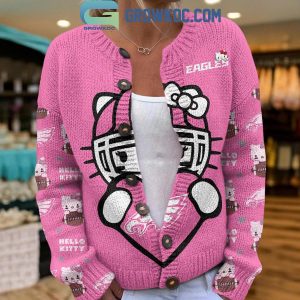 Philadelphia Eagles Hello Kitty Pink Knitted Cardigan Jacket