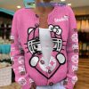 Pittsburgh Steelers Hello Kitty Black Knitted Cardigan Jacket
