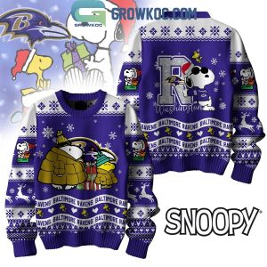 Baltimore Ravens x Peanuts Snoopy Christmas Gift Ugly Sweater