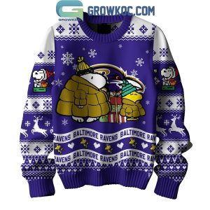 Baltimore Ravens x Peanuts Snoopy Christmas Gift Ugly Sweater