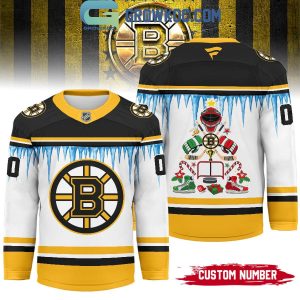 Boston Bruins Christmas Tree Custom Hockey Jersey