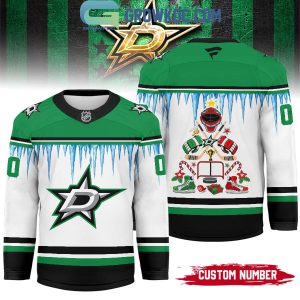 Dallas Stars Christmas Tree Custom Hockey Jersey