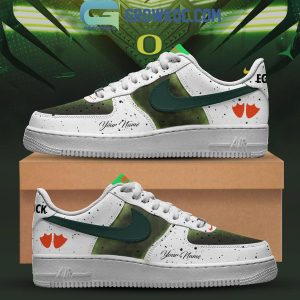 Oregon Ducks Of A Feather Air Force 1 White Shoes