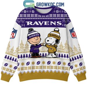 Baltimore Ravens Snoopy Peanuts Ravens Nation Rising Ugly Sweater