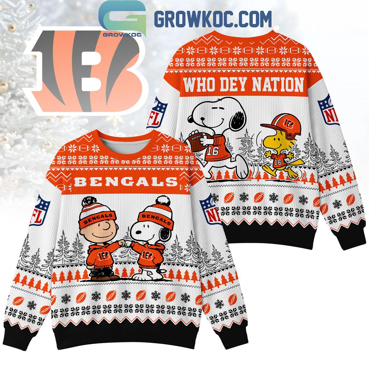 Cleveland Browns Snoopy Peanuts Who Dey Nation Ugly Sweater Cleveland Browns Snoopy Peanuts Who Dey Nation Ugly Sweater