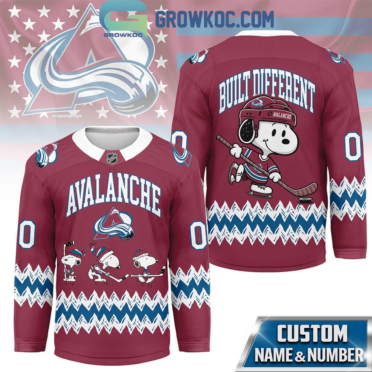 Colorado Avalanche Snoopy Peanuts Built Different Hockey Jersey Colorado Avalanche Snoopy Peanuts Built Different Hockey Jersey