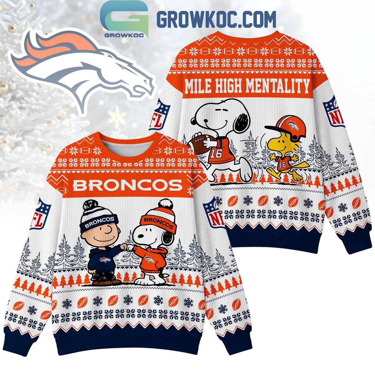 Denver Broncos Snoopy Peanuts Mile High Mentality Ugly Sweater Denver Broncos Snoopy Peanuts Mile High Mentality Ugly Sweater