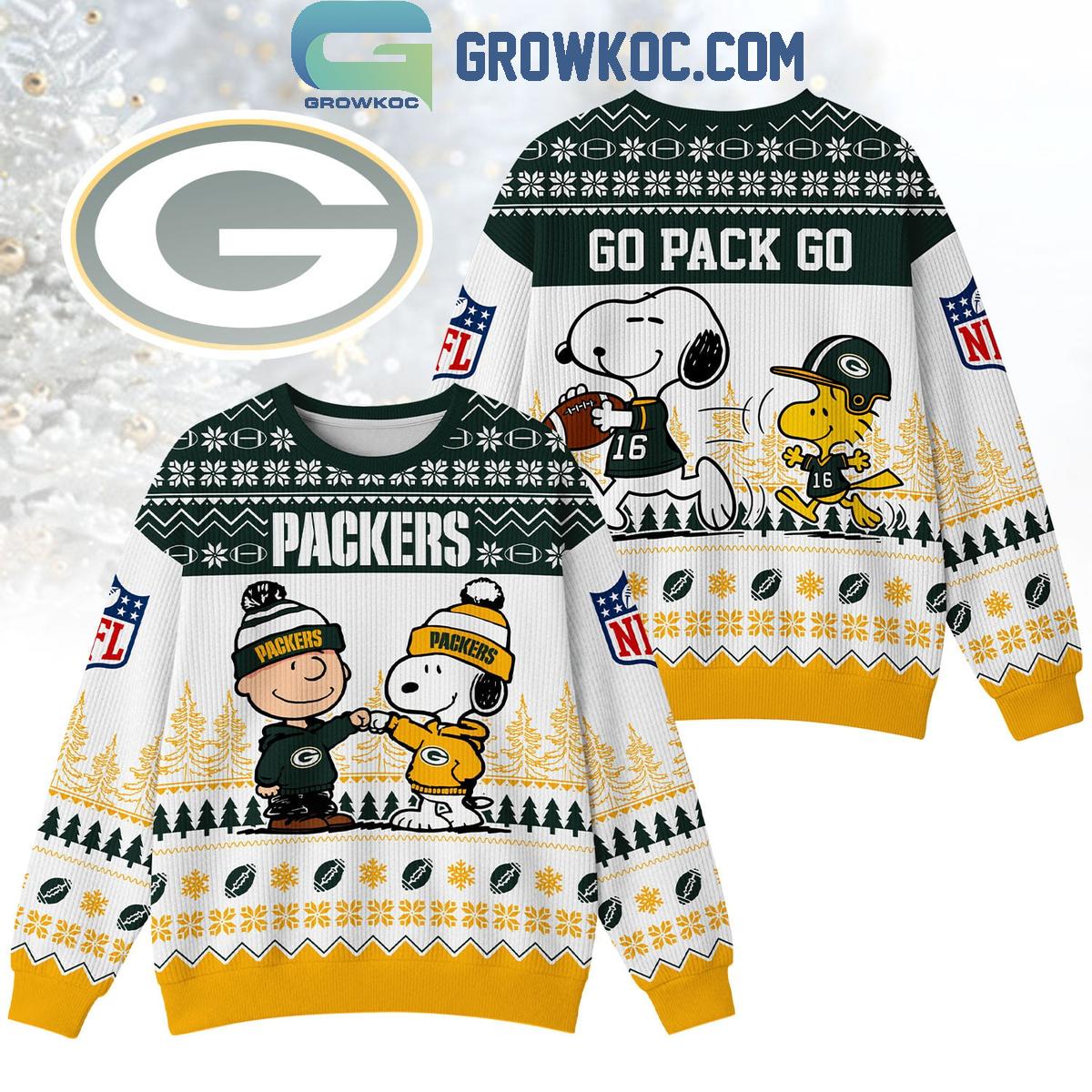 Green Bay Packers Snoopy Peanuts Go Pack Go Ugly Sweater Green Bay Packers Snoopy Peanuts Go Pack Go Ugly Sweater