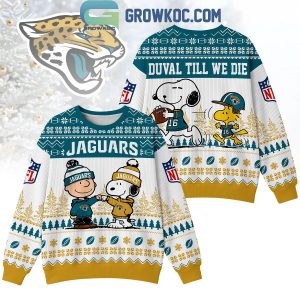 Jacksonville Jaguars Snoopy Peanuts Duval Till We Die Ugly Sweater Jacksonville Jaguars Snoopy Peanuts Duval Till We Die Ugly Sweater