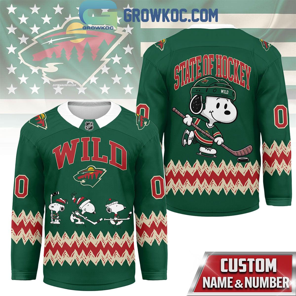 Minnesota Wild Snoopy Peanuts State Of Hockey Jersey Minnesota Wild Snoopy Peanuts State Of Hockey Jersey