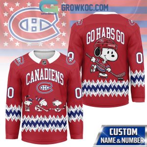 Montreal Canadiens Snoopy Peanuts Go Habs Go Hockey Jersey Montreal Canadiens Snoopy Peanuts Go Habs Go Hockey Jersey