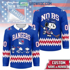 New York Rangers Snoopy Peanuts No BS Hockey Jersey New York Rangers Snoopy Peanuts No BS Hockey Jersey