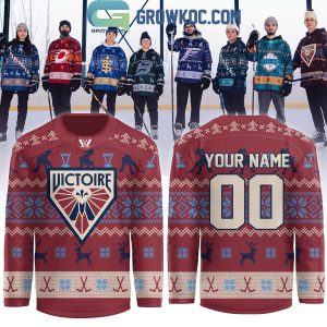 PWHL Montreal Victoire Holiday Sweater Hockey Jersey