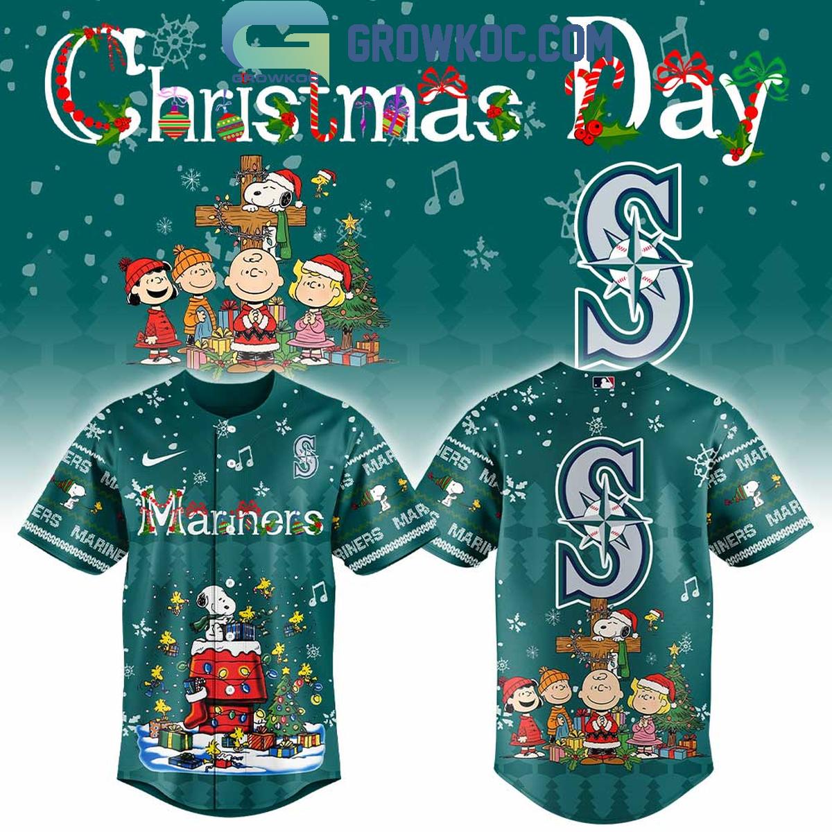 Seattle Mariners x Snoopy And Friends Christmas Jersey Seattle Mariners x Snoopy And Friends Christmas Jersey