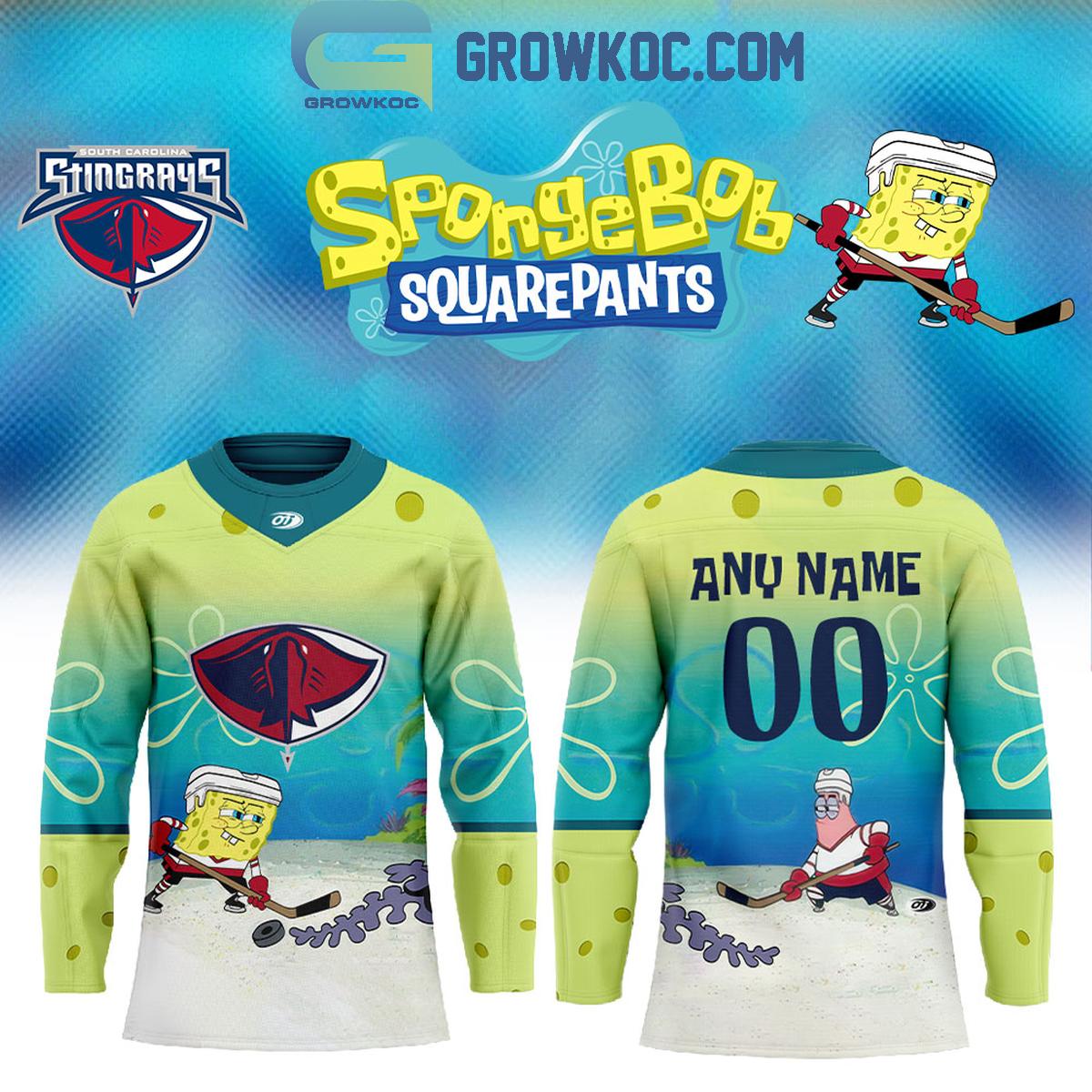 South Carolina Stingrays SpongeBob Squarepants Hockey Jersey South Carolina Stingrays SpongeBob Squarepants Hockey Jersey