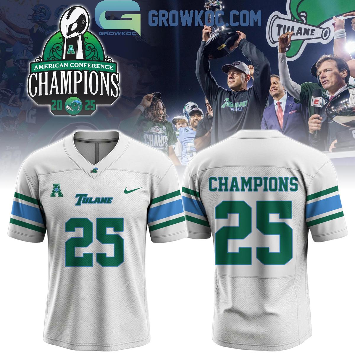 Tulane Green Wave Champions 2025 Football Jersey Tulane Green Wave Champions 2025 Football Jersey