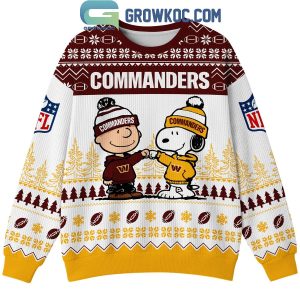 Washington Commanders Snoopy Peanuts Hail To The Commanders Ugly Sweater