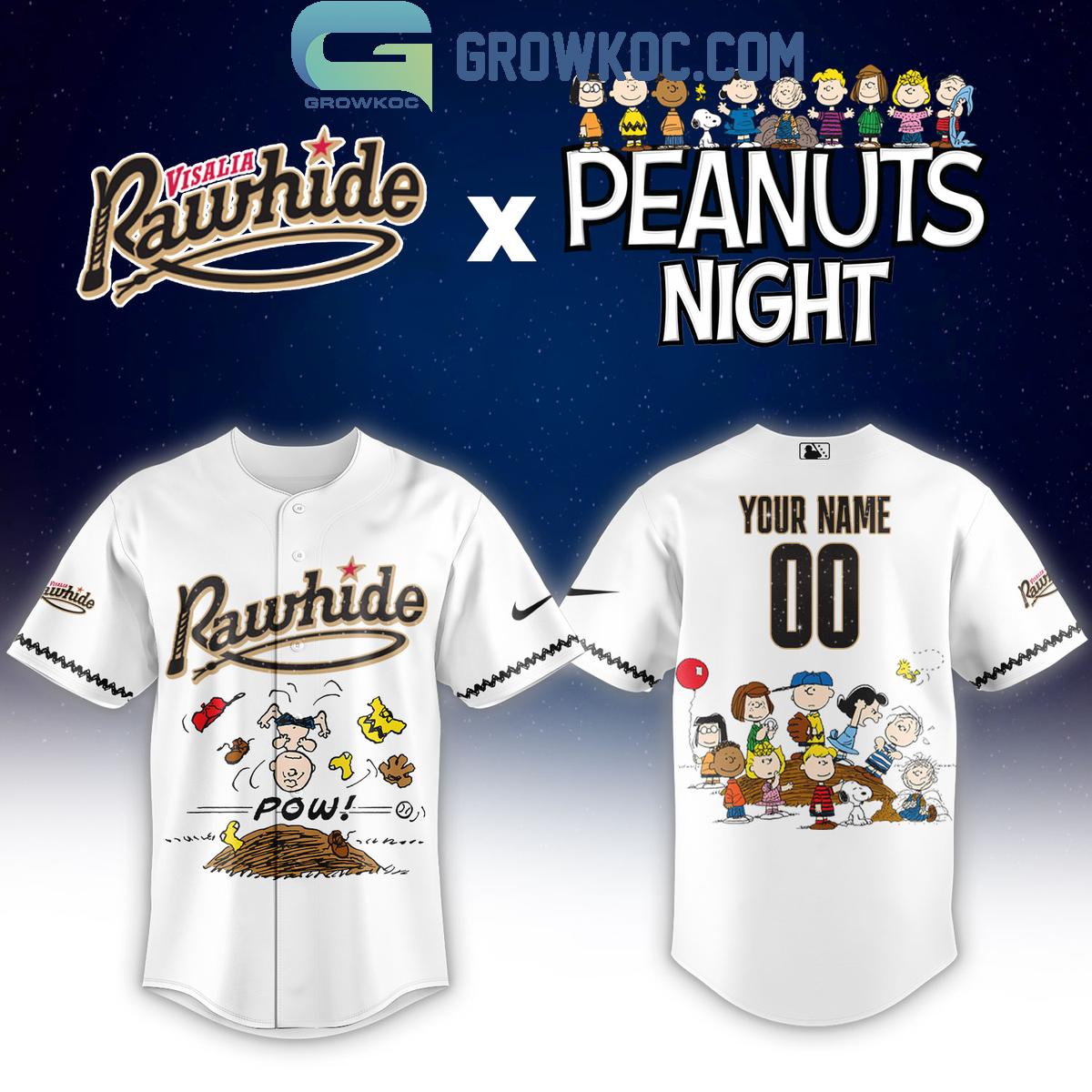 Visalia Rawhide Peanuts Night Custom Jersey Visalia Rawhide Peanuts Night Custom Jersey