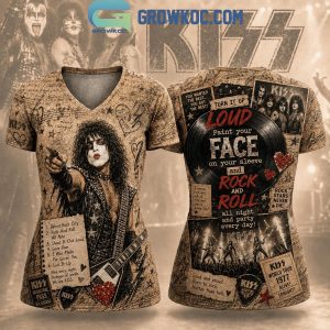 Kiss Loud And Proud Born To Rock V Neck Shirt Kiss Loud And Proud Born To Rock V Neck Shirt