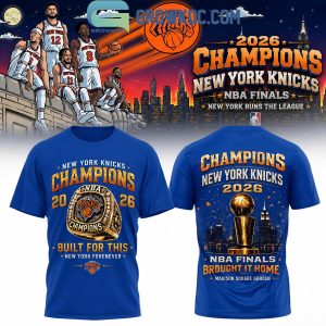 Knicks Fans Celebrate NBA Finals Champions Blue Shirt